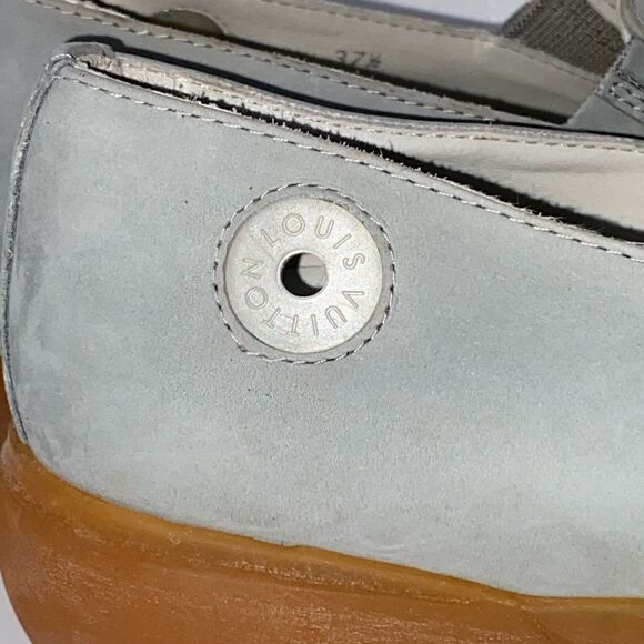 Louis Vuitton Light Gray and Orange Loafers - Picture 12 of 14